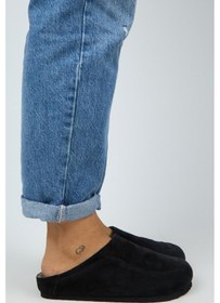 Resim Wind Kadın Hakiki Deri Düz Sabo Terlik-10497 Siyah 