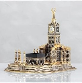 Resim UCR HOME Mescid-i Haram Altın Boyut: 26x26 Boy:28 Cm. Saat Çalışır Durumda 