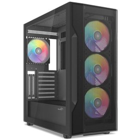Resim Sama S40bk Black, H700bk 700w, 80 Plus, Tempered Glass Panel, Mesh Ön Panel, Type-c, 4x120mm Argb Fan, Atx, Gamıng Kasa 