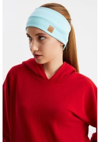 Resim Kadın Pamuklu Kaşkorse, Kaymaz, Terletmez, Ultra Hafif, Spor Saç Bandı Bandana - Tek Ebat / Aqua Aqua 