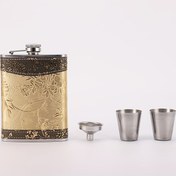 Resim 1 Set Paslanmaz Çelik Şarap Pot Seti, Taşınabilir Hediye Kutusu, Deri Su Şişesi, Şarap Bardağı, Huni Hediye Kutusu, Taşınabilir Açık Ev Şarap Bardağı, 8 Ounces, Yaklaşık 224 Mililitre 
