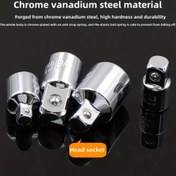 Resim 6 Parça Mandren Anahtar Dönüştürücü Seti | Dayanıklı Metal | 1/4", 1/2", 3/8" Sürücülük Boyutu | Evrensel Alet Adaptörü 