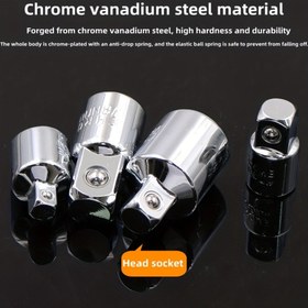 Resim 6 Parça Mandren Anahtar Dönüştürücü Seti | Dayanıklı Metal | 1/4", 1/2", 3/8" Sürücülük Boyutu | Evrensel Alet Adaptörü 