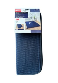 Resim Bulaşık Matı Süper Emici Bulaşık Kurutma Matı 44x36cm Tezgah Üstü Bulaşık Matı, 2'li Set Lacivert 