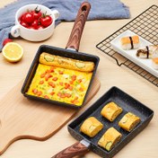 Resim Premium Japon Tamagoyaki Tavası, Yapışmaz Kaplama & Ahşap Sap - Mükemmel Kahvaltı Omletleri & Yumurtalar İçin İdeal, Temel Mutfak Aleti 