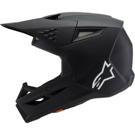 Resim Alpinestars Youth SM3 Solid siyah YM enduro çocuk motosiklet kaskı 