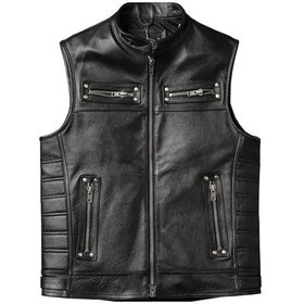Resim Motorcu Yelek Siyah Kuzu Derisi 