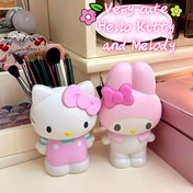 Resim 1 adet Gerçek Sanrio for hello kitty ve Melody Yaratıcı Minimalist Kalem Tutucu, Büyük Kapasiteli Depolama Kutusu Öğrenciler ve Ofis Masaları için, Makyaj Fırçası DIY Depolama Silindiri, Çok Fonksiyonlu Depolama Kova. 