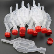 Resim 10 Adet Dayanıklı Plastik Su Mühürü Egzoz Hava Kilidi Kırmızı Kontrol Vanaları ile - Evde Bira Yapımı & Fermentasyon için Mükemmel, Sızdırmaz & Kullanımı Kolay 