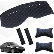 Resim Focus 1 Sedan Göğüs Halısı+Boyunluk+Kemer Konforu Siyah-Mavi 