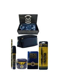 Resim Fenerbahçe Orjinal Lisanslı Lacivert Air Kalemtraş Ahşap Kutulu 6'lı Kırtasiye Seti Sarı-lacıvert 