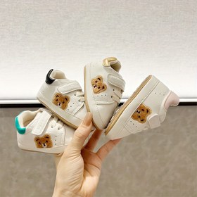 Resim Erkek & Kız Çocukları için Sevimli Karikatür Ayı Sneaker'lar - Kaymaz, Rahat İlk Adım Ayakkabıları, Cırt Cırt Kapatmalı, Her Mevsim İçin Mükemmel 