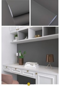 Resim Trendpoint Kendinden Yapışkanlı 60cm 500cm Mat Antra Duvar Kağıdı Mutfak Tezgah Dolap Masa Kaplama 