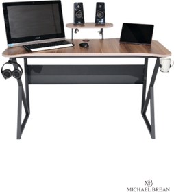 Resim Michael Brean Özel Tasarım Oyuncu Masası 135 Cm Bardaklık Ve Kulaklık Tutucu Hediye 