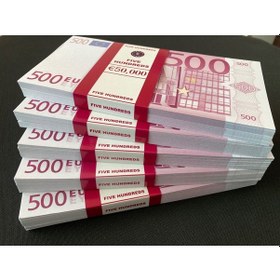 Resim Yeni 5 Deste 500 Euro Geçersiz Eğlence Oyun Şaka Düğünde Para 
