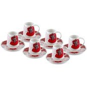 Resim Amore Red Türk Kahvesi Fincanı 6 Kişilik 100 Cc 