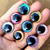 Resim 20 Adet Işıltılı Glitter Güvenlik Gözleri Tığ İşi Oyuncaklar & Amigurumi El Sanatları İçin - Karışık Renkler, Kolay Kurulum Seçenekleri 