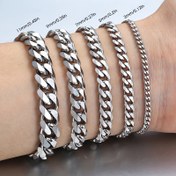 Resim 1 Adet Erkek Paslanmaz Çelik Curb Cuban Link Zincir Bileklik Takı Hediyesi 3-11mm 