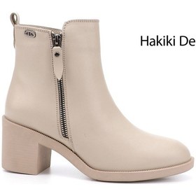 Resim Gönderi R Kadın Bej Fermuarlı Kalın Topuklu Hakiki Deri Bot Gkzb13453427 Bej 