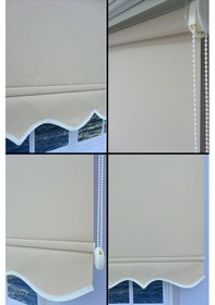 Resim Kalın Keten Stor Zebra Güneşlik Perde Etekli Alüminyum Kasa & Boru, Ithal Kumaş Bej 