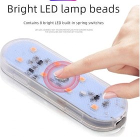 Resim Lemestar Araba İç Işığı Dokunmatik Enstitü Usb Led Renkli 8 Lamba Uzun Dairesel Ambiyans Lambası 