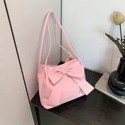 Resim Yeni popüler moda kadın omuz çantası, şık ve trendy el altlığı çanta, büyük kapasiteli fiyonklu tote çanta - dört renk seçeneği mevcut 
