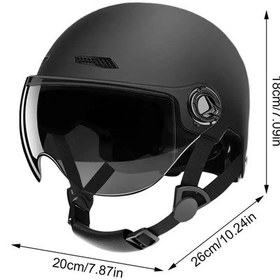 Resim Retro Klasik Yarım Kask - Motosiklet, Bisiklet Ve Elektrikli Araçlar İçin Siyah Siyah 