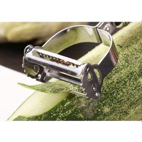 Resim Ahşap Saplı Çelik Jülyen Soyacak Sebze Meyve Soyma Bıçağı Soyucu 