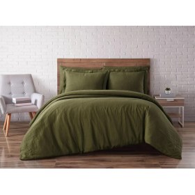 Resim Dora Shopping Brooklyn Loom Keten Nevresim Takımı, , Zeytin Yeşili 