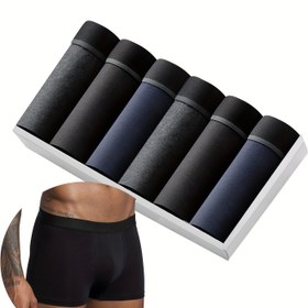 Resim 6 Erkek Pamuklu Boxer Şortu Seti, Erkekler İçin Şık ve Rahat İç Çamaşırı. 
