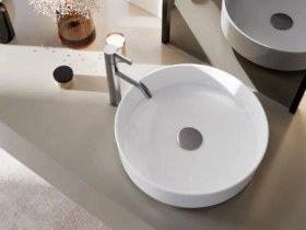 Resim Turkuaz Suit Tezgahüstü Lavabo Ø40 Cm Beyaz 