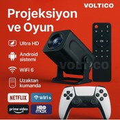 Resim Voltico Android Projeksiyon Cihazı – Ultra HD, WiFi 6, Oyun ve Eğlence Keyfi 