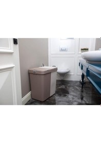 Resim Motek 80 Litre Kirli Çamaşır Sepeti Çamaşır Selesi İkili Çeyiz Seti Kahve Krem 