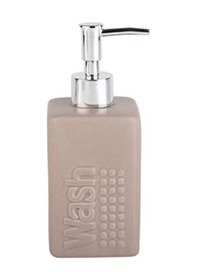 Resim Sıvı Sabunluk Bej Modern 7x7x17cm 300ml Banyo Seti Siyah 