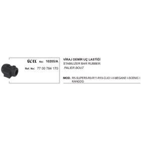 Resim RENAULT KANGO VİRAJ DEMİR UÇ LASTİĞİ 10205A 