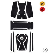 Resim Honda Adv350 2024 İle Uyumlu Kaydırmaz 6d Karbon 14 Parça Tank Pad Seti Gc29 KARBON 