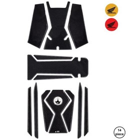 Resim Honda Adv350 2024 İle Uyumlu Kaydırmaz 6d Karbon 14 Parça Tank Pad Seti Gc29 KARBON 