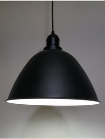 Resim Riolight Retro Siyah Içi Beyaz Tekli Metal Sarkıt Çap:28Cm 