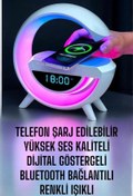 Resim Techno Stock Bluetooth Hoparlör Dijital Göstergeli Wireless Şarj RGB Işıklı 