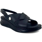 Resim Mammamia 2855 Hakiki Deri Günlük Kadın Sandalet-siyah Siyah 