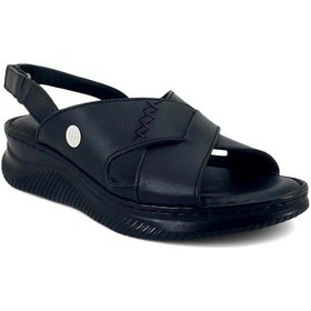Resim Mammamia 2855 Hakiki Deri Günlük Kadın Sandalet-siyah Siyah 