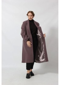 Resim Moda Berray Mono Yaka Torba Cebli Kaşe Kaban Açık Kahve Açık Kahverengi 