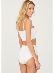 Resim Cottonhill Yüksek Bel Basic Lazer Kesim Bikini Külot 3'Lü Paket - 3-Çok Renkli-M Çok Renkli 