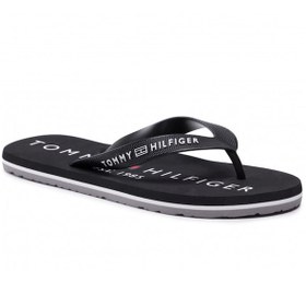 Resim Tommy Hilfiger Black Print Beach Parmak Arası Erkek Terlik 
