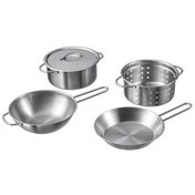 Resim Oyuncak Metal Tencere Seti MeridyenDukkan Minyatür Çocuk Oyuncak Pişirme Seti Oyun Mutfağı 