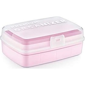 Resim Bucuks 12 Bölmeli Çok Amaçlı Takı Toka Kutusu Dikiş Kutusu Kapaklı Organizer Kutusu Bölmeli Kutu Renkli 