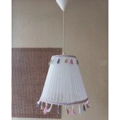 Resim Onay Beyaz Organze Avize M-0417 Yatak Odası Çocuk Odası Genç ve Bebek Odası Avize Aydınlatma Sarkıt 