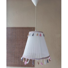 Resim Onay Beyaz Organze Avize M-0417 Yatak Odası Çocuk Odası Genç ve Bebek Odası Avize Aydınlatma Sarkıt 