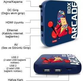 Resim MDSTECH TV İçin Retro Arcade Oyun Konsolu - Klasik Oyunlar, HDMI Çıkışlı 