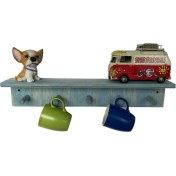 Resim RealWood Ahşap Dekoratif Duvar Askılığı ve Rafı Montessori Çocuk Odası Rafı-55 cm. 